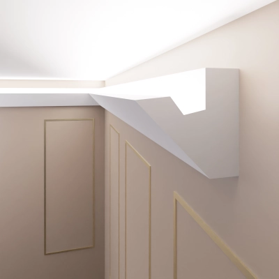 20 Meter + 4 Innenecken moderne Stuckleisten für indirekte Beleuchtung OL-5